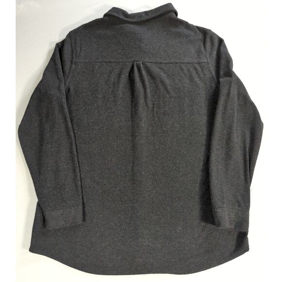 Members Mark Mens L Cozy Button Down Shirt Black Stretch Fleece Casual - Picture 9 of 11